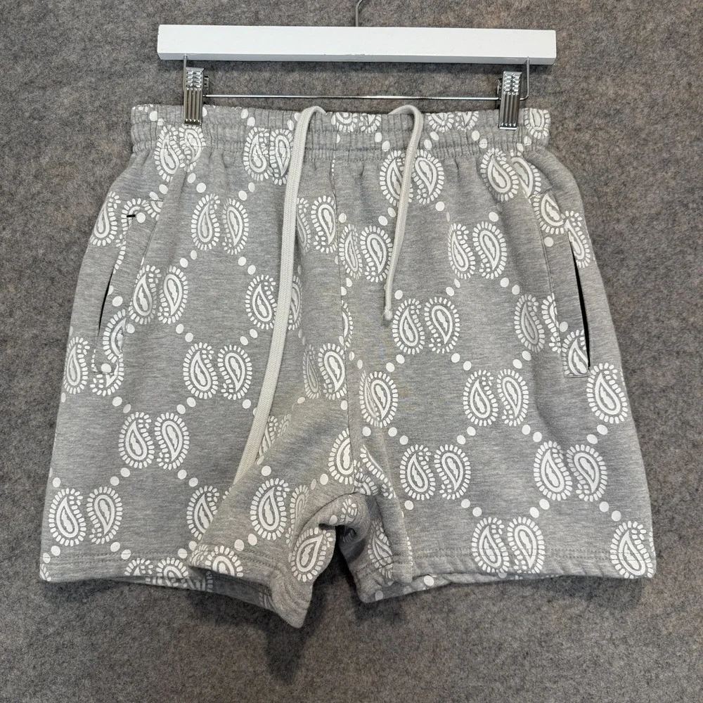 Collect & Select Shorts Mens Medium Paisley Print Drawstring Fleece‎ Sweat 4.5